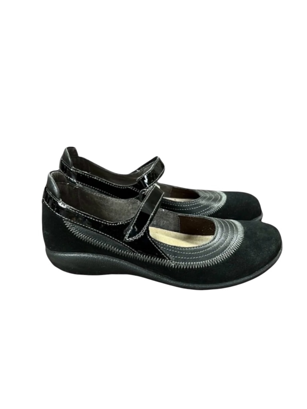 Naot Kirei Black Suede Leather Trim Mary JaneSize 37 (US 6)